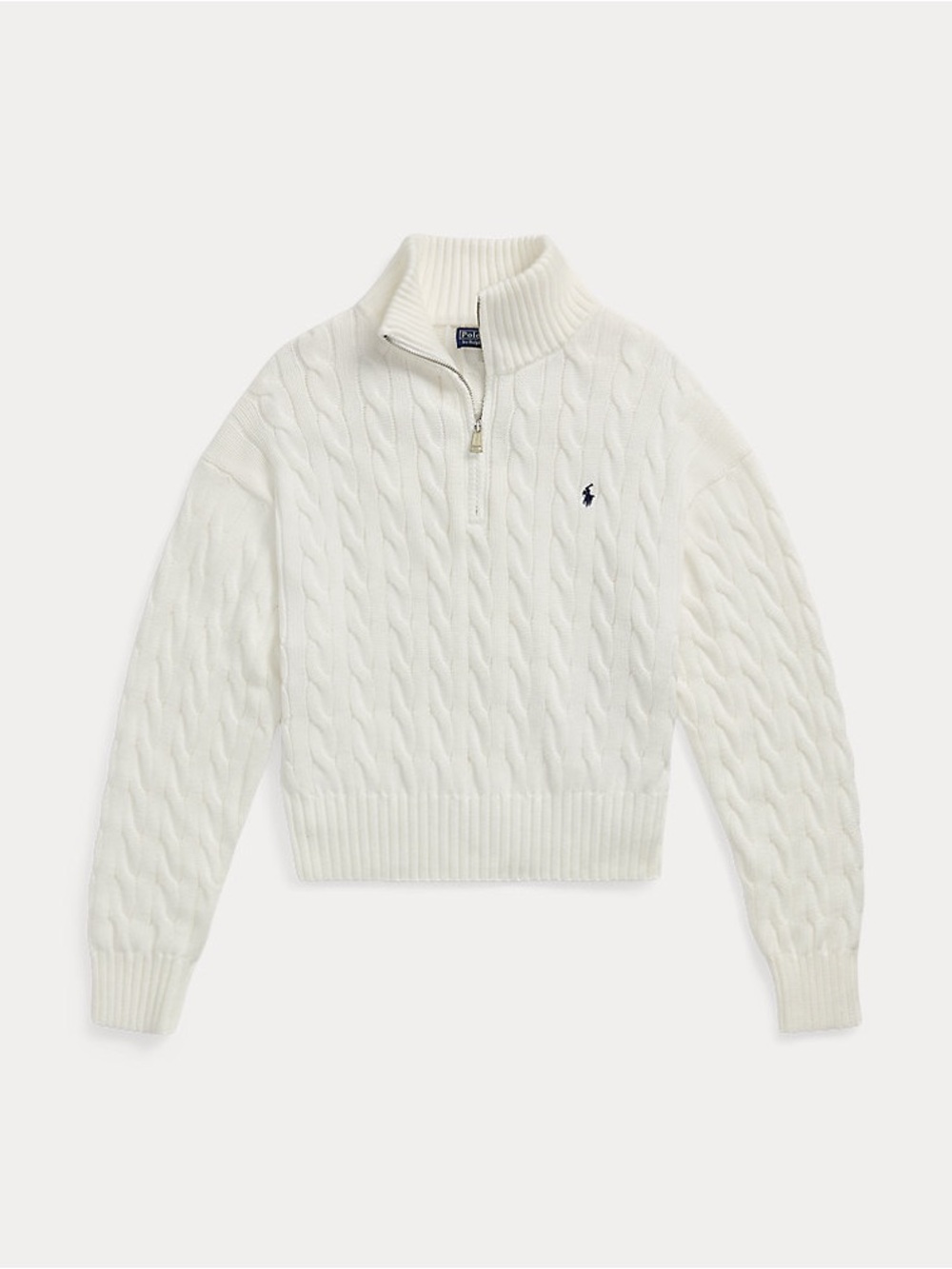 Polo Ralph Lauren Cable-Knit Cotton Quarter-Zip Sweater size XL